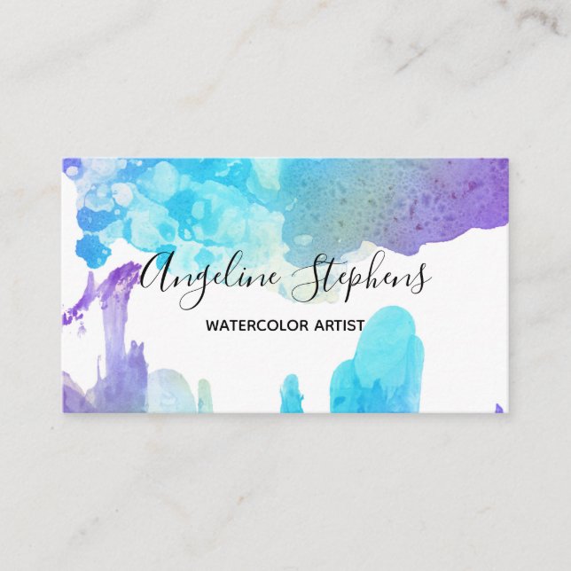 Tarjeta De Visita Nombre de caligrafía Artista Agregar tu ilustració (Anverso)