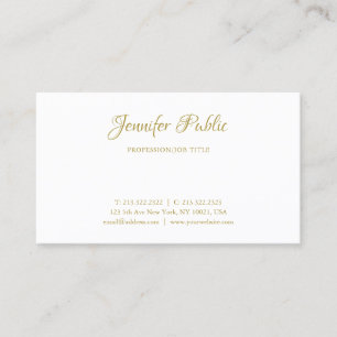 Tarjeta De Visita Nombre de caligrafía de oro Fuente plantilla simp