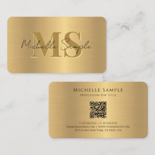 Tarjeta De Visita Nombre de caligrafía elegante Código QR Monogramad