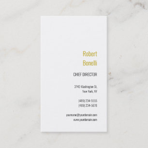 Tarjeta De Visita Nombre de color oro moderno plano minimalista