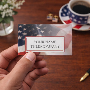 Tarjeta De Visita Nombre de empresa de bandera estadounidense desvan