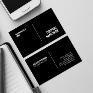 Tarjeta De Visita Nombre de empresa minimalista en negro