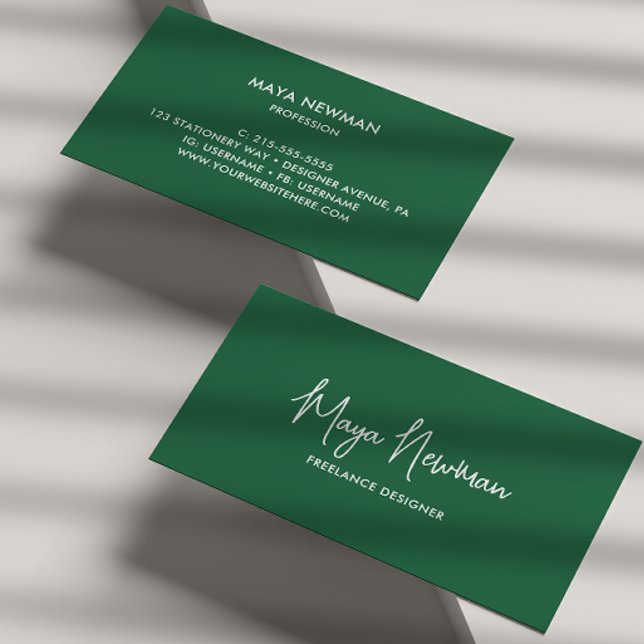 TARJETA DE VISITA NOMBRE DE FIRMA VERDE OSCURO SIMPLE PROFESIONAL (Subido por el creador)