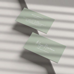 TARJETA DE VISITA NOMBRE DE FIRMA VERDE SIMPLE SAGE PROFESSIONAL