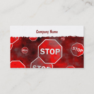 Tarjeta De Visita Nombre de Grunge Stop Signs, Company