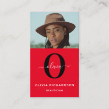 Nombre de guión de monograma rojo blanco rojo