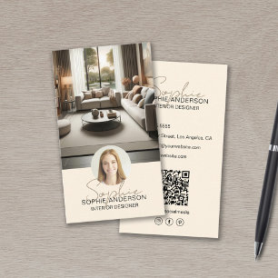 Tarjeta De Visita Nombre de guión del diseñador de interiores Foto C