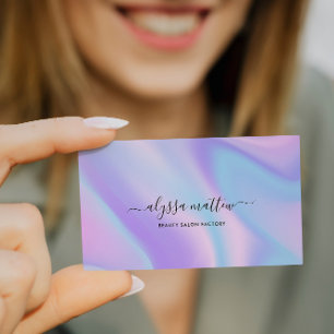 Tarjeta De Visita Nombre de guión holográfico personalizado moderno