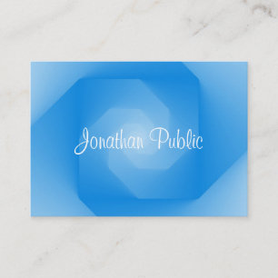 Tarjeta De Visita Nombre de guión manuscrito de plantilla azul moder