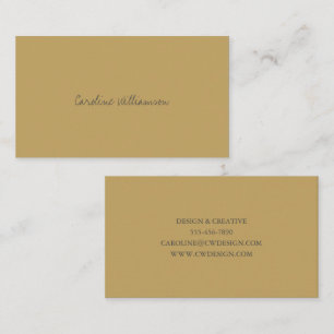Tarjeta De Visita Nombre de guión minimalista contemporáneo Mostaza 