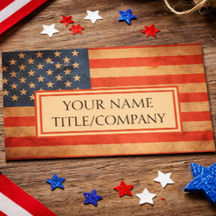 Tarjeta De Visita Nombre de la empresa de la bandera estadounidense