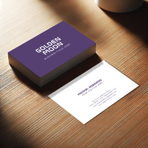 Tarjeta De Visita Nombre de la empresa minimalista Moderno Púrpu