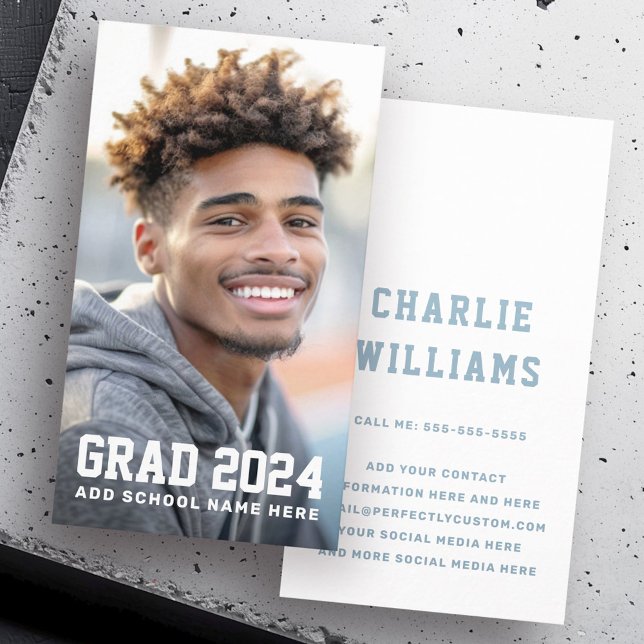 Tarjeta De Visita Nombre de la graduación de un estudiante fotográfi (Photo student graduation name business card)