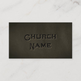 Tarjeta De Visita Nombre de la iglesia Cuero NEGRO Grunge Christian