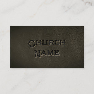Tarjeta De Visita Nombre de la iglesia Cuero NEGRO Grunge Christian