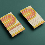 Tarjeta De Visita Nombre de la moda del resumen de la ola vintage re<br><div class="desc">Retro Vintage Wave Resumen Las tarjetas de presentación de nombres de moda presentan una ola retro en tonos amarillos,  marrones y naranjas con un overlay de su nombre y compañía o designación en la parte delantera. Al contrario,  sus datos de contacto personalizados. Diseñado por © Evco Studio www.zazzle.com/store/evcostudio</div>