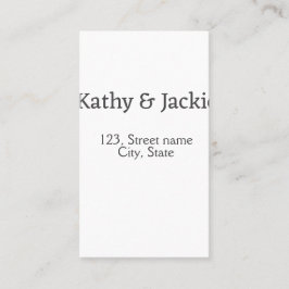 Tarjeta De Visita Nombre de la pareja negra blanca dirección de la c