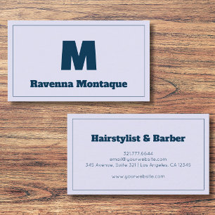 Tarjeta De Visita Nombre de letra de monograma personalizado moderno