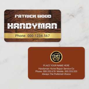 Tarjeta De Visita Nombre de Manitas Atornillado en Madera