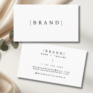 Tarjeta De Visita nombre de marca de adición en blanco minimalista