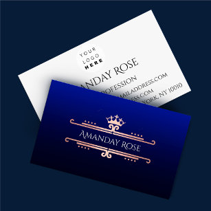 Tarjeta De Visita Nombre de marca real Rosa Marina azul blanca