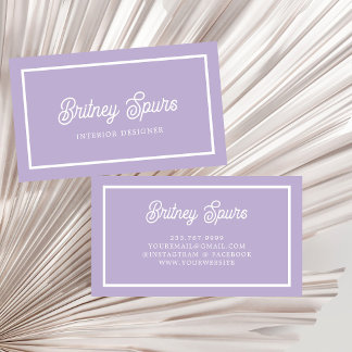 Tarjeta De Visita Nombre de monograma morado de lavadora de Moda per