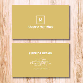 Tarjeta De Visita Nombre de monograma simple elegante moderno en oro