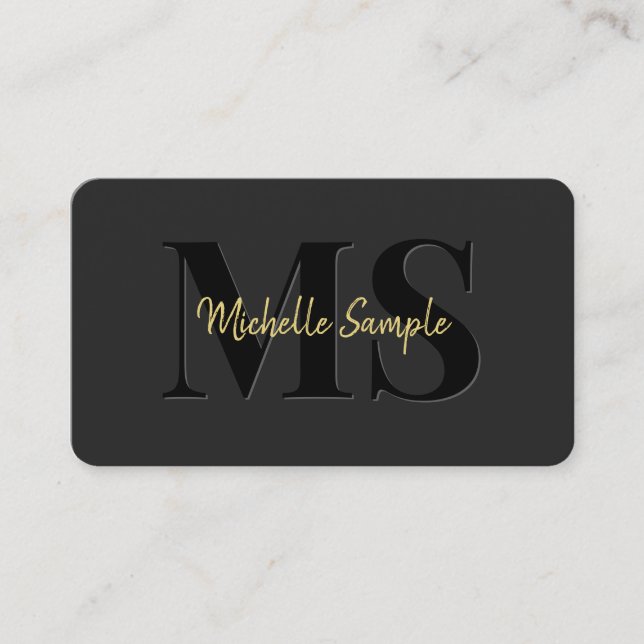 Tarjeta De Visita Nombre de texto caligrafiado dorado Código QR Scri (Anverso)