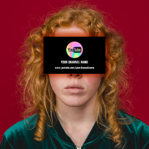 TARJETA DE VISITA NOMBRE DEL CANAL DE TUBER LOGO QR CÓDIGO HOLOGRÁ