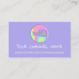TARJETA DE VISITA NOMBRE DEL CANAL DE TUBER LOGO QR CÓDIGO HOLOGRAFÍ