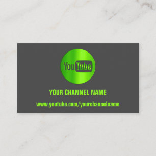 TARJETA DE VISITA NOMBRE DEL CANAL LOGO DE YOUTUBER QR CÓDIGO GRIS 
