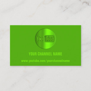 TARJETA DE VISITA NOMBRE DEL CANAL USTED LOGO LOGO QR CÓDIGO VERDE 