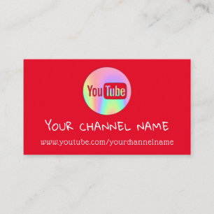 TARJETA DE VISITA NOMBRE DEL CANAL USTED TUBER LOGO QR CÓDIGO HOLOG