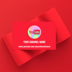 TARJETA DE VISITA NOMBRE DEL CANAL USTED TUBER LOGO QR CÓDIGO HOLOGR