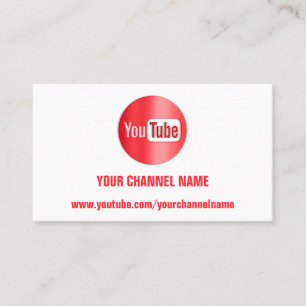 TARJETA DE VISITA NOMBRE DEL CANAL YOUTUBER LOGO QR CÓDIGO BLANCO RO