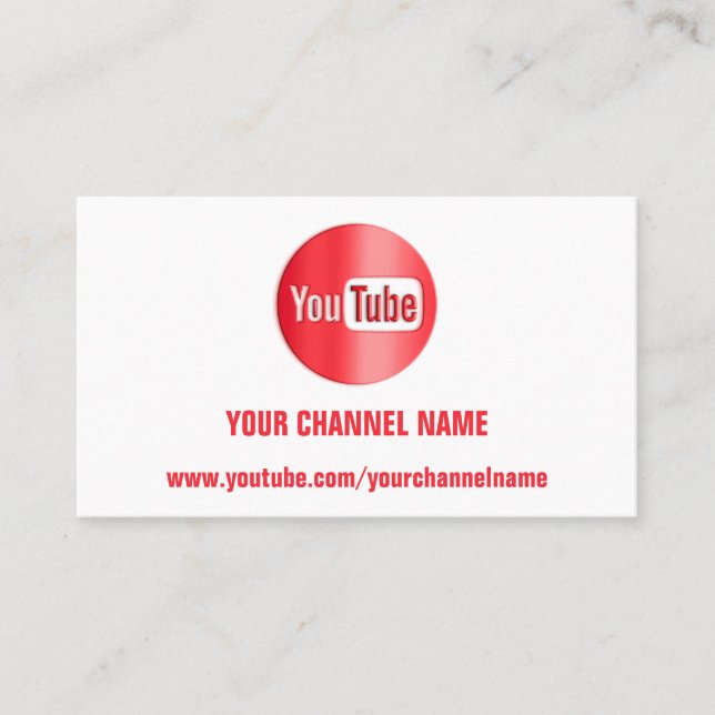 TARJETA DE VISITA NOMBRE DEL CANAL YOUTUBER LOGO QR CÓDIGO BLANCO RO (Anverso)
