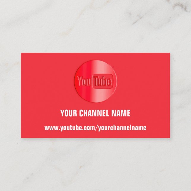 TARJETA DE VISITA NOMBRE DEL CANAL YOUTUBER LOGO QR CÓDIGO BLANCO RO (Anverso)