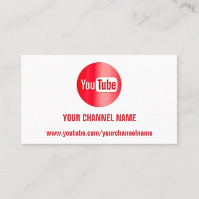 TARJETA DE VISITA NOMBRE DEL CANAL YOUTUBER LOGO QR CÓDIGO BLANCO RO (Anverso)