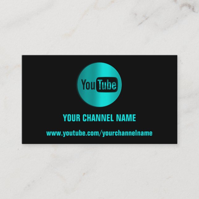 TARJETA DE VISITA NOMBRE DEL CANAL YOUTUBER LOGO QR CÓDIGO BLUE MINI (Anverso)