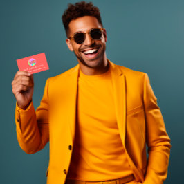 TARJETA DE VISITA NOMBRE DEL CANAL YOUTUBER LOGO QR CÓDIGO CORAL