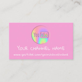 TARJETA DE VISITA NOMBRE DEL CANAL YOUTUBER LOGO QR CÓDIGO PINK