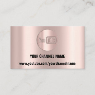 TARJETA DE VISITA NOMBRE DEL CANAL YOUTUBER LOGO QR ROSA AUTOBÚS BLA