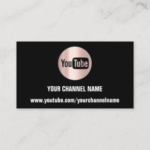 TARJETA DE VISITA NOMBRE DEL CANAL YOUTUBER LOGO QR ROSA BLANCO NEGR
