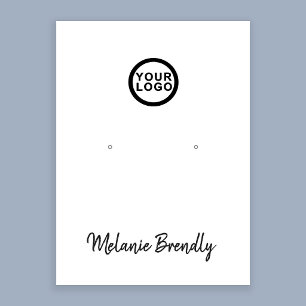 Tarjeta De Visita Nombre del logotipo Negro Blanco Joyería Exhibidor
