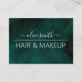 Tarjeta De Visita Nombre del monograma de la acuarela de esmeralda