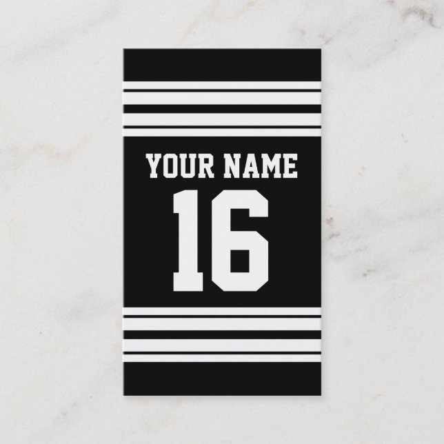 Tarjeta De Visita Nombre del número de Personalizado de Jersey del e (Anverso)