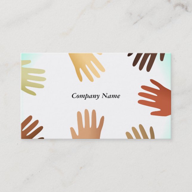 Tarjeta De Visita Nombre Diverse Hands, Company (Anverso)