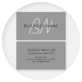 Tarjeta De Visita Nombre editable moderno y elegante | Gris negro y 