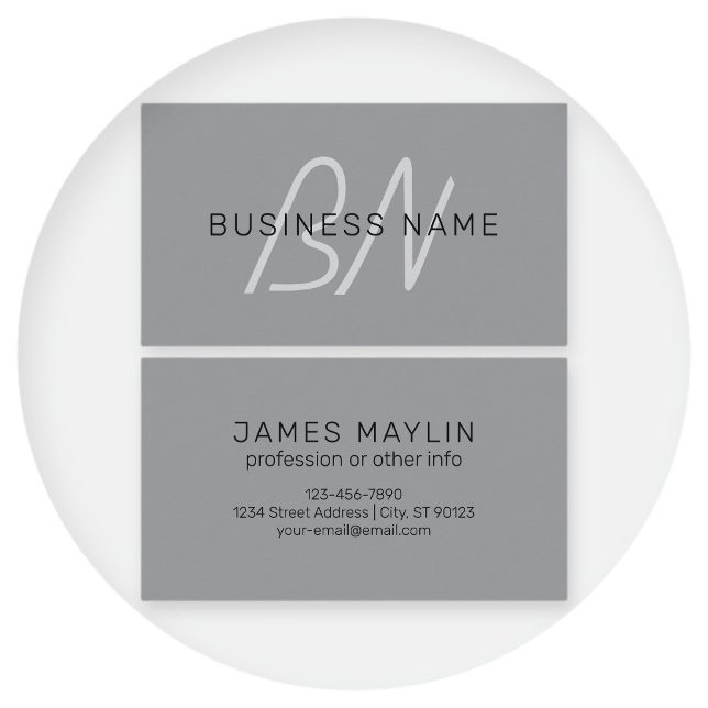 Tarjeta De Visita Nombre editable moderno y elegante | Gris negro y  (Subido por el creador)