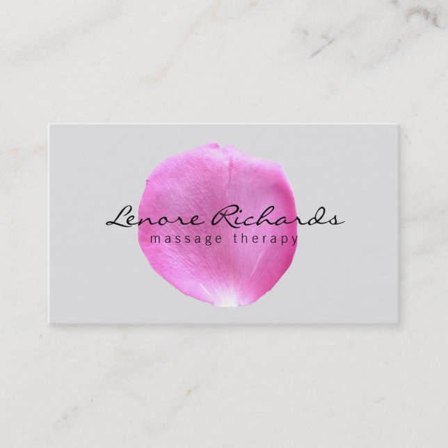 Tarjeta De Visita Nombre elegante con Petal de flores rosadas II (Anverso)